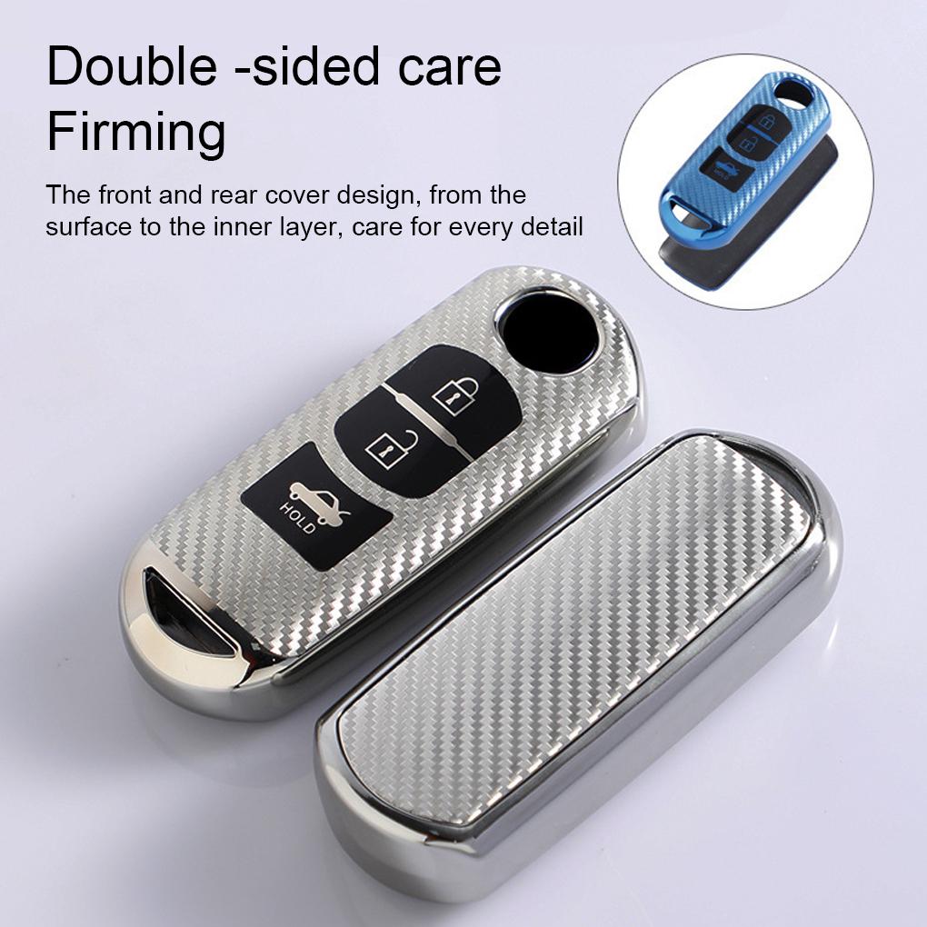 Carbon Fiber Car Key Fob TPU Solid Color Flexible 1:1 Shockproof Stylish Sweatproof Shell Protector Accessories