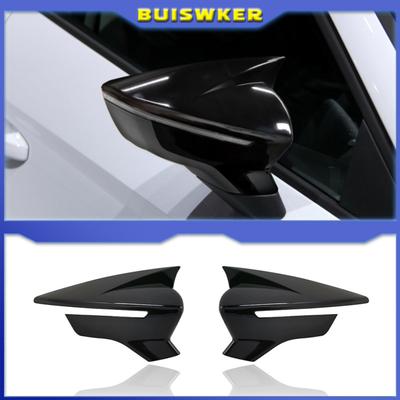 Błyszcząca czerń/z włókna węglowego osłony lusterek bocznych czapki dla Seat Leon MK3 MK3.5 5F ST FR Cupra 2013-skrzynka na lusterko wsteczne