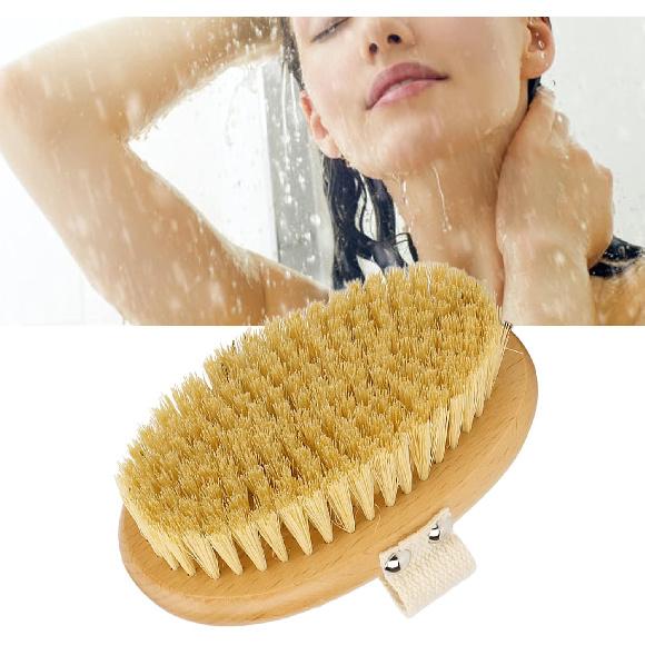 Body Brush, Exfoliating Body Skin Scrubber, Beech Wood Skin Brush with Massage Effect for Legs Foot, Skin Firming Removes Dead Skin, for Body, Back,