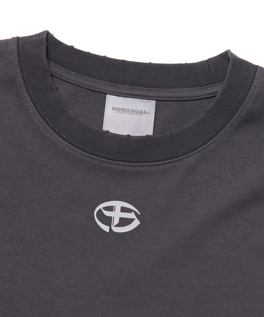 Nomaenyueol Abrasion Layered Long Sleeve Tee - Washed Charcoal