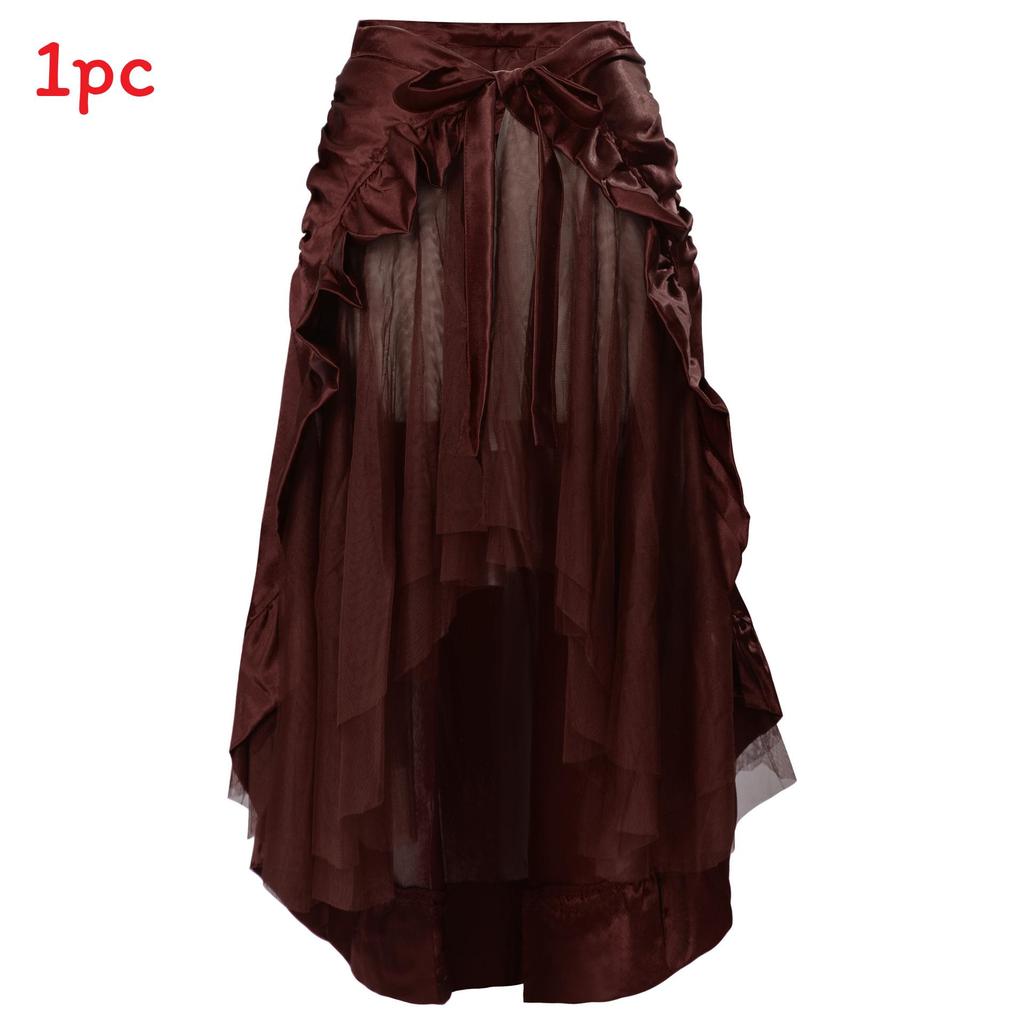 Halloween Gothic Renaissance Skirt With Drawstring For Cosplay And Costumes