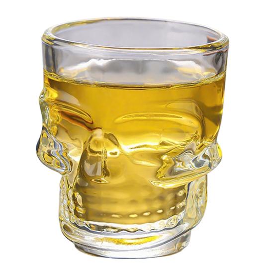 Skleněná karafka ve tvaru lebky, 3D gotická láhev na whisky se zátkou, Nový dávkovač likérů pro domácí bar, Halloweenský dárek