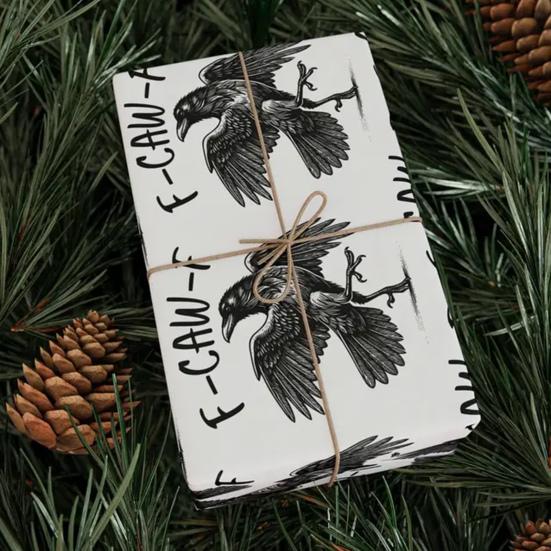 F-Caw-F Chicken Wrapping Paper Sarcastic Farm Animal Wrapping Paper for Christmas Birthdays Parties DIY Craft Gifts Wrap Supplies