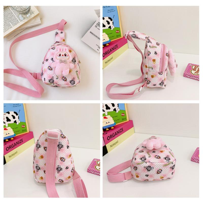 Boys and Girls Cartoon Labubu Printed Waist Bag