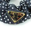 Pristine PRADA hair accessory Triangle logo Tessuto dot pattern scrunchie 1IF015 Used