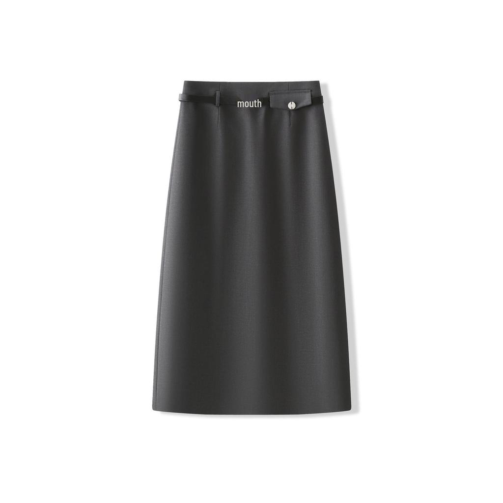 Jupe Midi A-line Taille Haute Gris Printemps 2026: Amincissant, Confortable, Magnifique, Long, et Moulant les hanches.