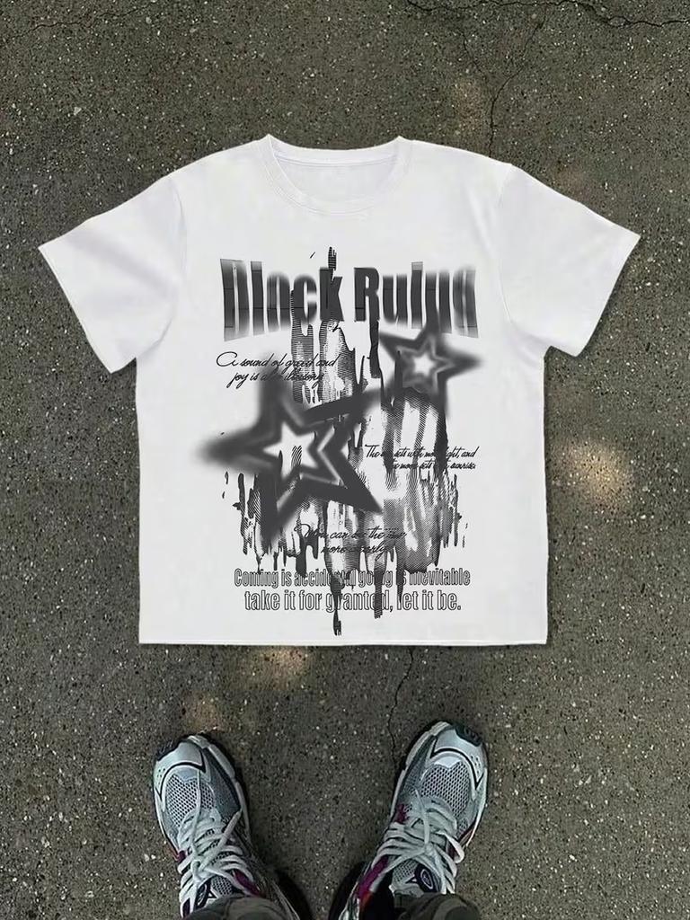 2026 New Summer Unisex Loosefitting Crew Neck Tshirt with Dropped Shoulders Casual Trendy and Fashionable Street Style