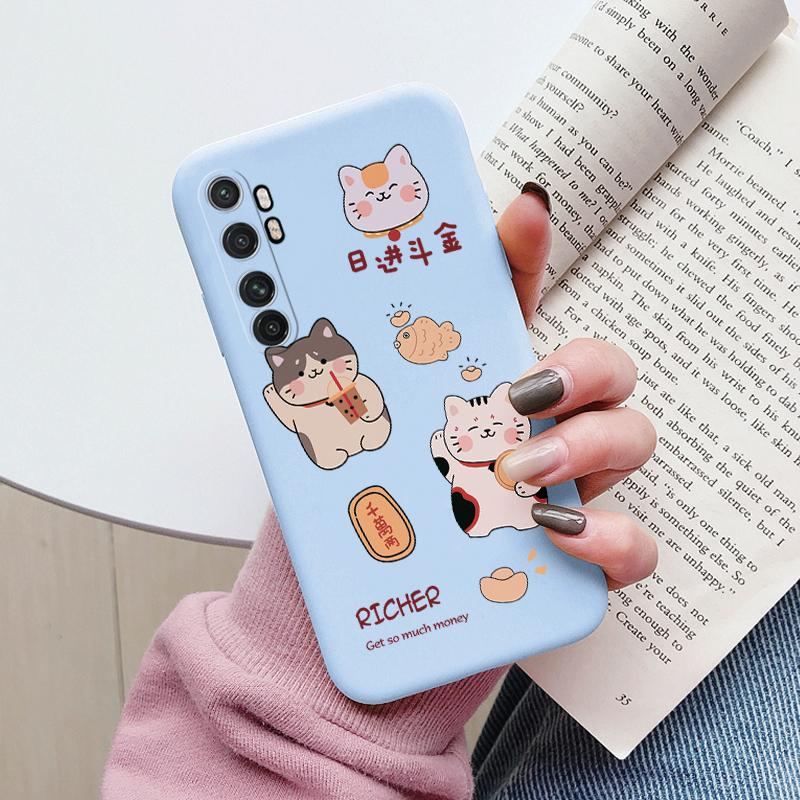For Xiaomi Mi Note 10 Lite Case Cover Cute Cartoons Painted Soft Silicone Phone Case For Xiaomi Mi Note 10 Lite Fundas Flowers