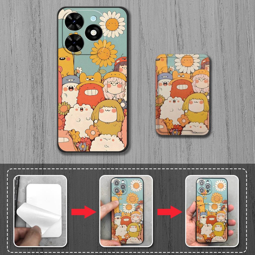 Card Sleeve Full Wrap Phone Case For Tecno Spark Go 2024/Spark20C/BG6/POP8 Graffiti Waterproof Silicone Anti-knock TPU