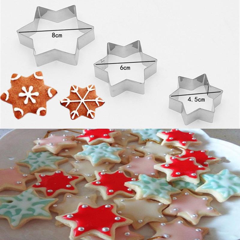 3pcs/set Star Shape Cookie Cutter Cake Decorating Tools Fondant Sugarcraft Candy Cupcake Biscuit Mold DIY Baking Tools