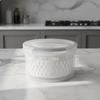 Round Food Container with Colander Microwave Safe Refrigerator Produce Storage with Lid Airtight Produce Crisper Box Leakproof