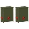 Chicken Feeder 2 Pcs Olive Green 32.5 X 20.5 X 43 Cm