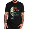 Mens Teeshirt Retro Eat Sleep Hockey Repeat T Shirt Sports Lovers Gift Vintage Short Sleeve Cotton Unisex Casual Soft Tshirts