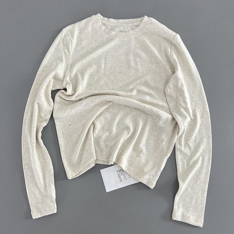 

Starry Sky Snowflake Long-Sleeve Shirt - Cozy and Stylish Round Neck T-Shirt for Autumn L бежевый