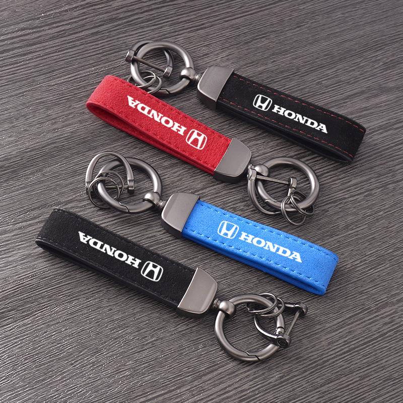 High-Grade Leather Car Key Chain Buckle Keyring For Honda Mugen TypeR Jazz Insight Freed Fit CRV Civic Accord City Accessories RH6