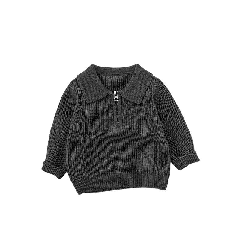 Baby Clothes Super Cute Baby Spring And Autumn Knitted Overalls Fashion Polo Shirt Sweater Split Two-Piece Set
