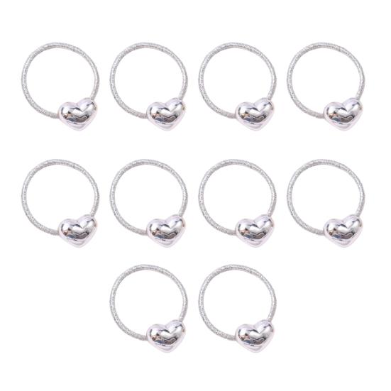 

10Pcs Hair Rope Super Elastic Soft Fabric Heart-Shaped Hair Ties Holiday Hair Decorations DIY Hairstyle Accessories