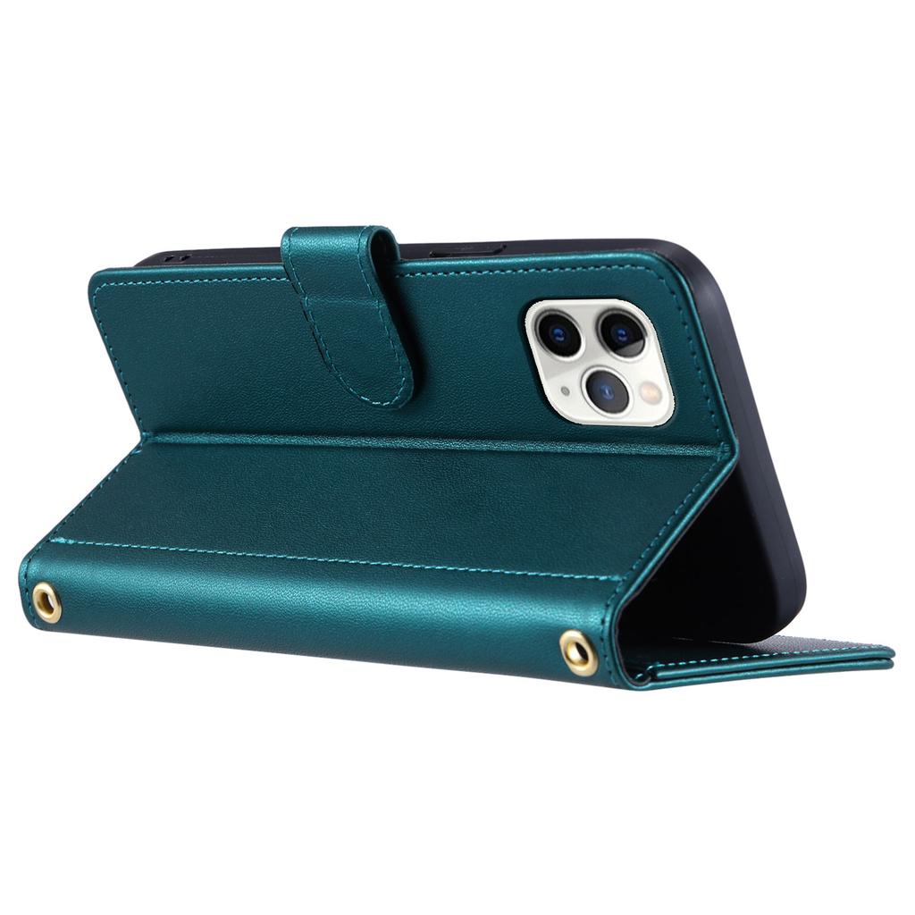 For iPhone 11 Pro Max Leather Case Stitching Rhombus Grid Crossbody Phone Cover