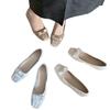 Shallow single shoes, new grandma autumn one-pedal women's shoes, flat-soled Doudou shoes with skirt flat heels