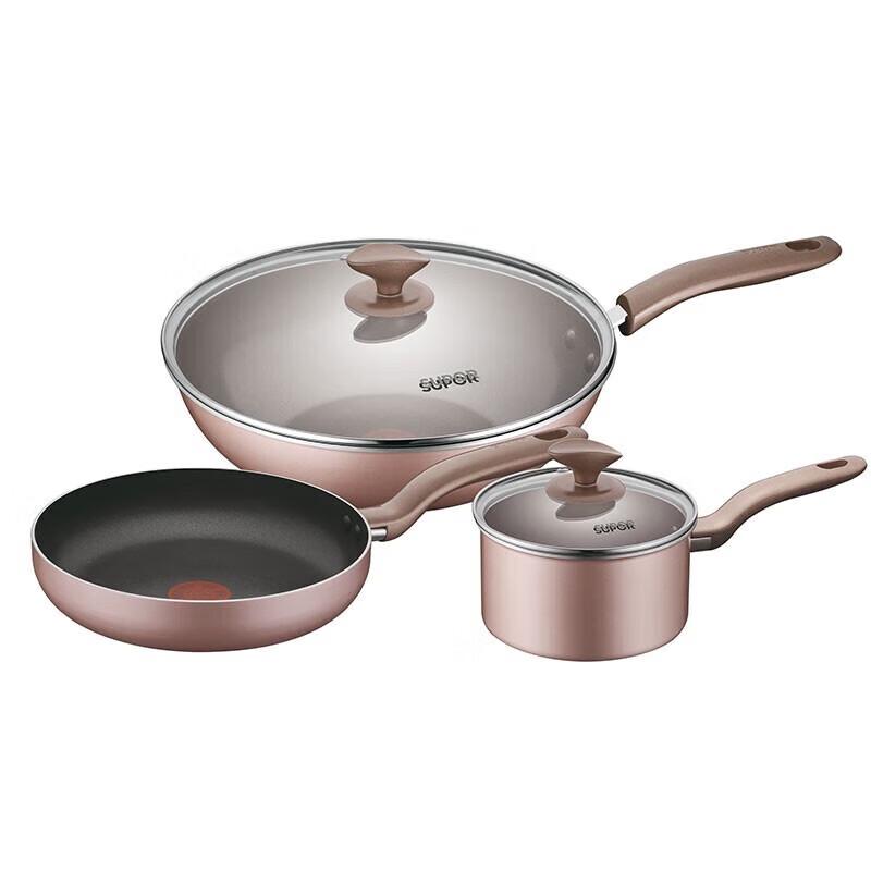 SUPOR Le Shang Series Fire Red Dot 3-Piece Cookware Set