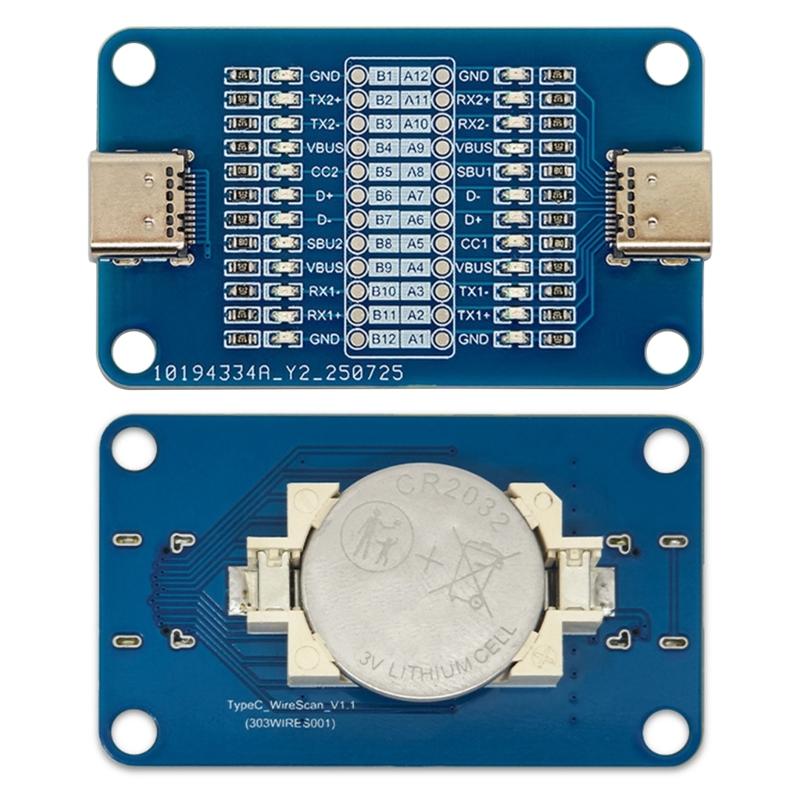24 Pin Conductions Testing Board For USB C Cable LED Indicators System Light Weight Design Phone Chargers Tool Kit