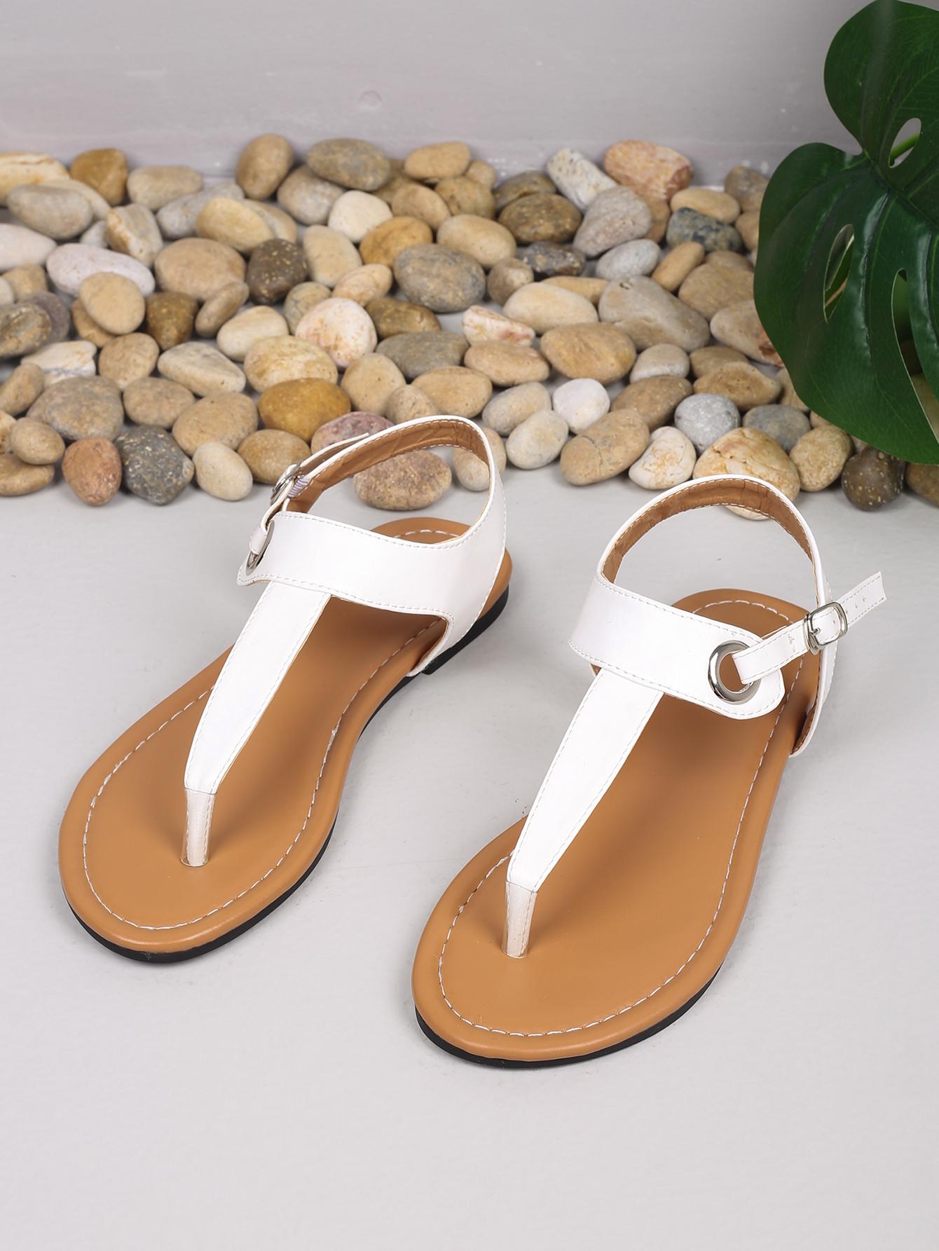 

модные популярные летние женские сандалии с круглым носком, туфли с открытым носком для женщин, туфли на плоской платформе, модные шлепанцы с пряжкой на ремне 43 белый