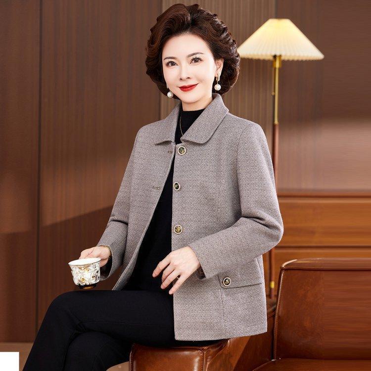 Autumn 2025 Mid-Length Jacket for Middle-Aged and Elderly Women