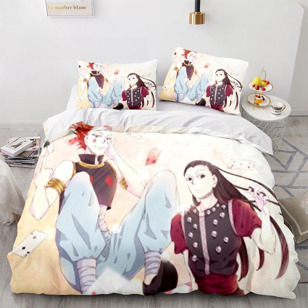 Fashion Anime HUNTER×HUNTER Bedding Set Single Twin Full Queen King Size Bed Set Adult Kid Bedroom Duvetcover Sets Home Textiles