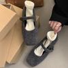 2025 Foreign Style Fluffy Shoes Women Wear New Autumn and Winter French Retro Temperament Flat Mary Jane Single Shoes