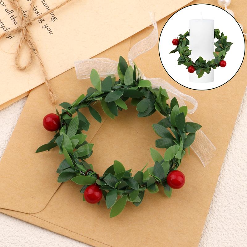 10 Pcs Drip Protection Communion Candle,Candle Rings Small Artificial Wreaths Drop Catcher For Candles