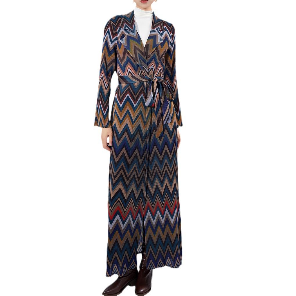 Verlängerter gefalteter Trenchcoat für Damen - Frühling/Herbst High-End Europäischer & Amerikanischer Stil