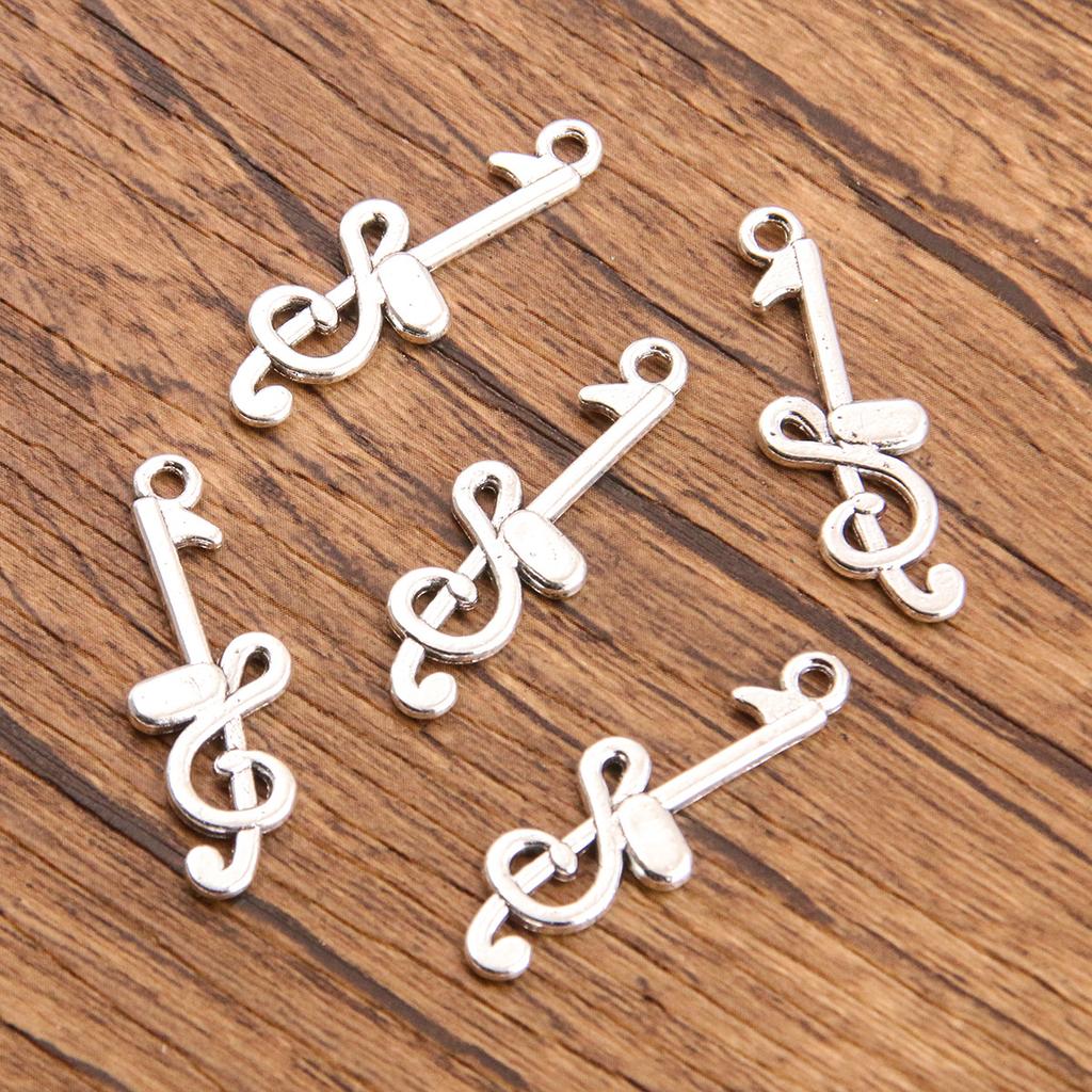 10pcs Musical Note Pendant Piano Guitar Microphone Speaker Suona Music Equipment Alloy Jewelry Accessories