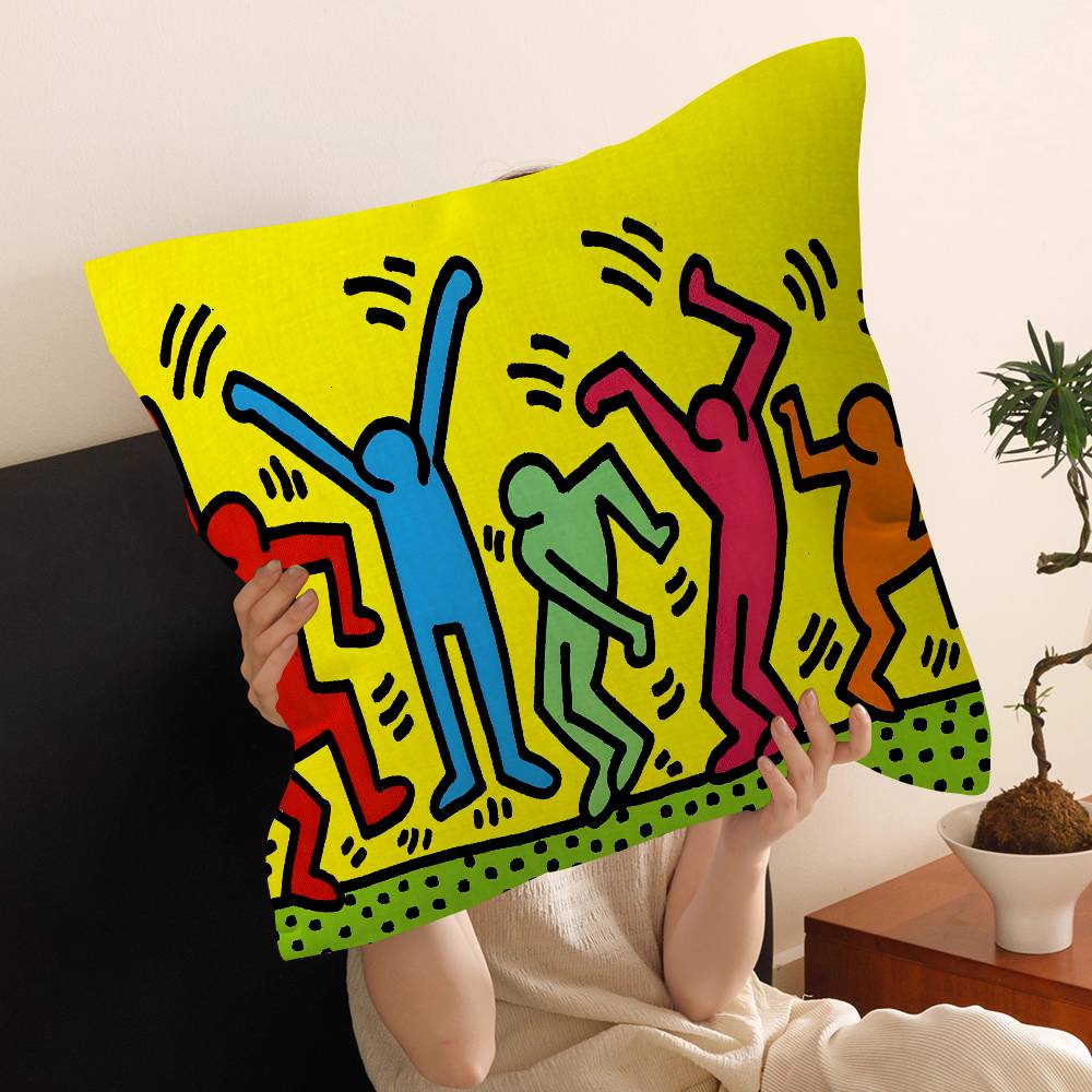 Retro Abstract Cartoon K-KeithS Pillow Anime Pillow Sofa Bed Head Pillow Cover Cushion Cover 45x45 Cm Fashion