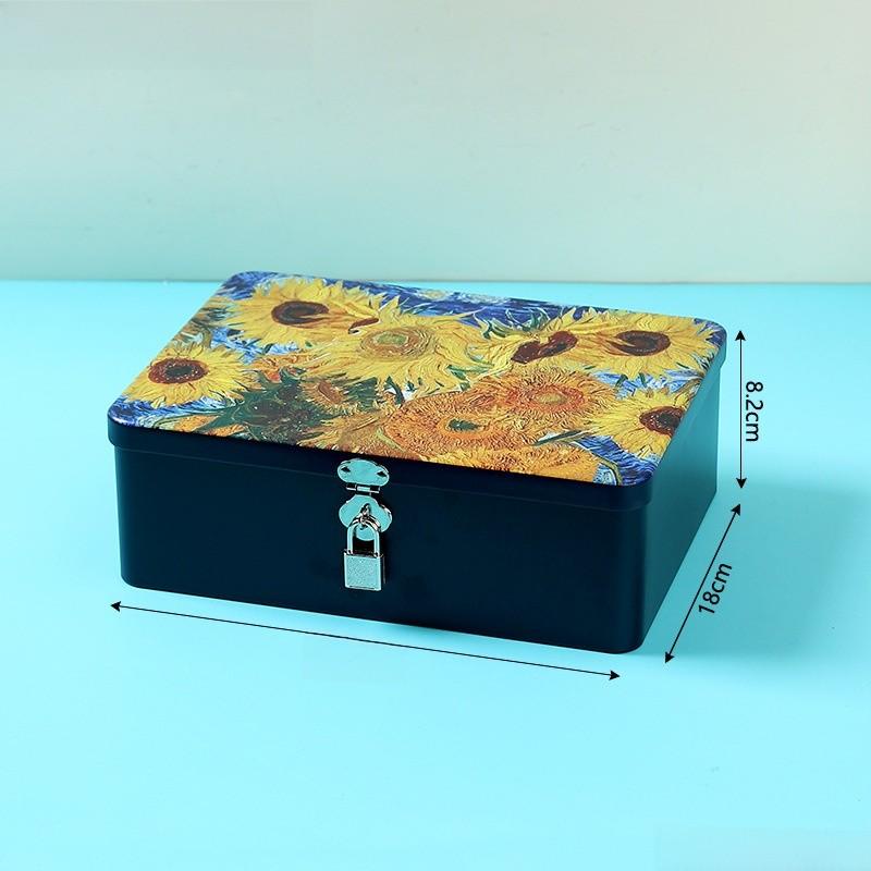Cartoon Iron Pattern Box For Desk Drawer And Home Office Decoration Storage