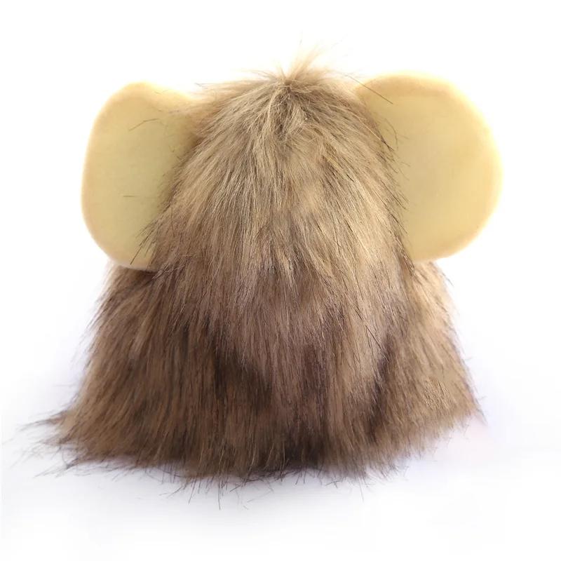 Cute Lion Mane Cat Wig Hat Funny Pets Clothes Cap Fancy Party Dogs Cosplay Costume Kitten Hat with Ears Accessories Cat Costume