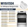 Upgraded 5pc W11517334 W11122869 Range Knob for Whirlpool OEM Gas Range Oven Knob W10850033 W11458842 Knob Fits Models WEG515S0FB0 WEG515S0FW0-WPL