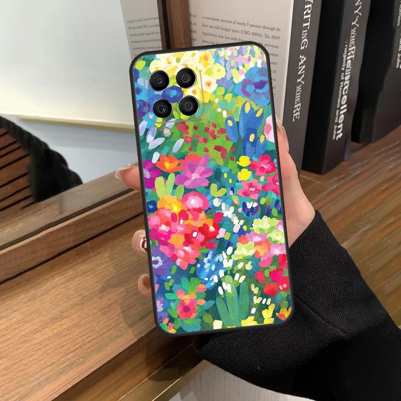 Colourful Flower Painting Art Case For Samsung Galaxy M56 M06 M16 M36 M52 M32 M12 M54 M34 M14 M35 M55 M15 M11 M31 M13 M53
