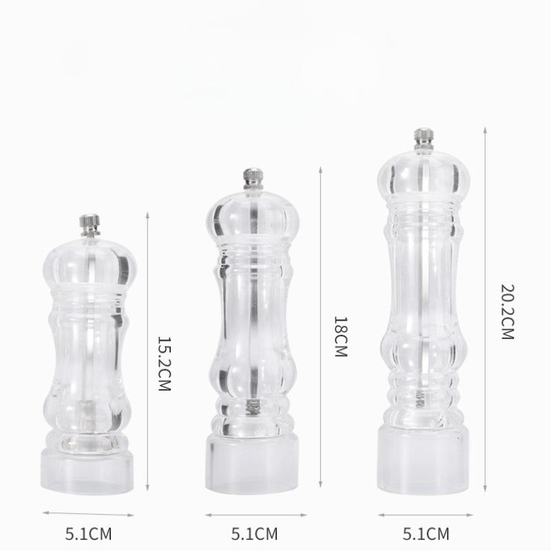 Manual Grinding Bottle Sesame Pepper Powder Acrylic Shell Seasoning Bottle Black Pepper Grinding Machine Kichen Accessories