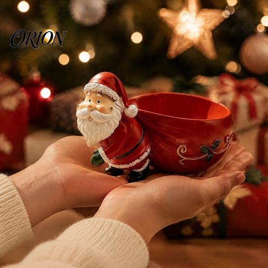 Indoor Holiday Party Supplies Santa Claus Candy Bowl, Resin Christmas Desktop Organizer, Decorative Fruit Dish, Themed Home Accent Creative
