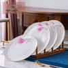 Elegant Gold-Trimmed Bone China Plate Set