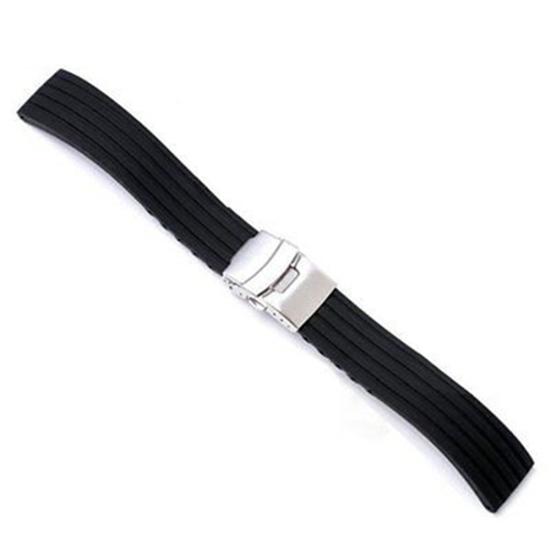 Moda impermeável listrado silicone pulseira de relógio implantação fivela pulseira