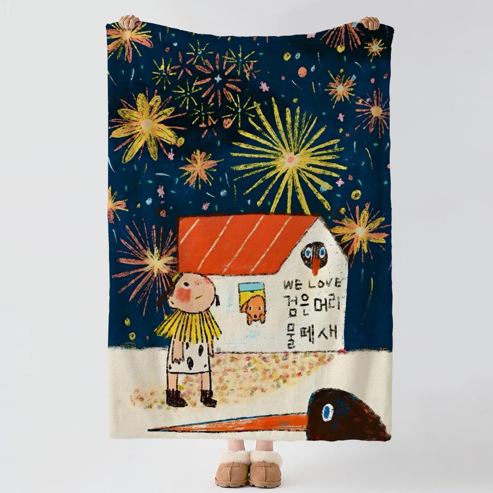 Artist P-Pdohk-k Throw Thick Comfort Flannel Quilt, Multi-scene Use Indoor Outdoor Daily Nap