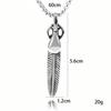 Bijoux en Acier Titane Japonais, Collier Plume Harajuku, Collier Pendentif Personnalisé, Accessoires Chaîne Pull.