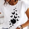 Women Printing Clothes Custom T-Shirt Watercolor Cute Tops Tshirt Short Sleeve Cartoon Heart Print Female Graphic O-Neck Tees