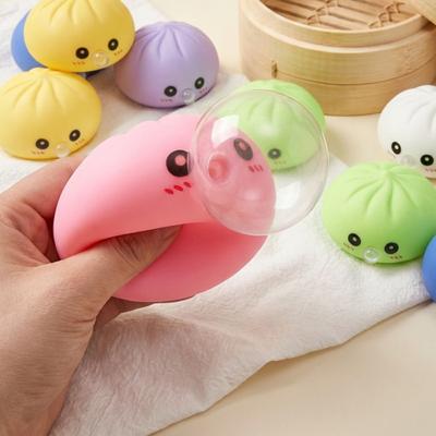 Rice Dumpling Squeeze Toy Soft Stress Relief Balls Cute Blow Bubbles Shape Skin-Friendly Fidget Toy for Adults