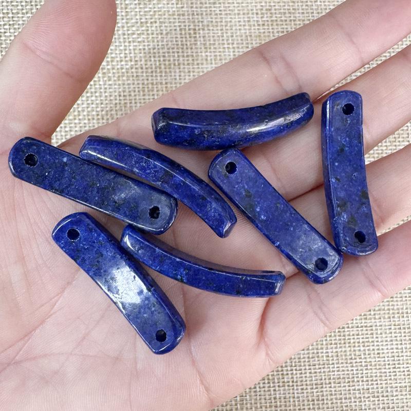 Natural Amethyst & Rose Quartz Bent Tube Connector for DIY Bracelets