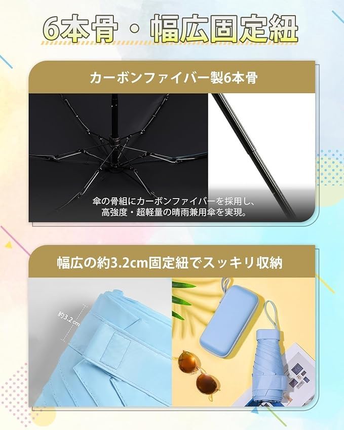 YUENZEE 245g Compact Folding Umbrella Manual 90cm Diameter UV Protection Rain or Shine 6 Ribs and Windproof Design Perfect for and Travel Unisex