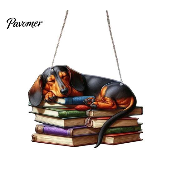 Unique Gift for Friends Dachshund Hanging Ornament, Acrylic Window Sun Catcher, Cute Dog Interior Accessories Decoration Home Room Decor, Front Porch