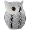 Modern Classy Happy Owl Resin Art Figure Showpiece (White), 13 x 6.5 cm