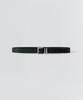 EZIO Modern Square Leather Belt_Black